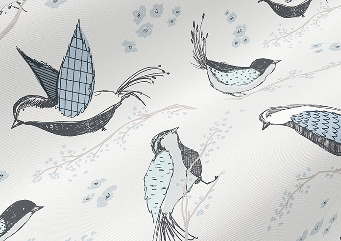 Bluebirds, Light Blue - Twist&Fit Roller Blind - Image 4